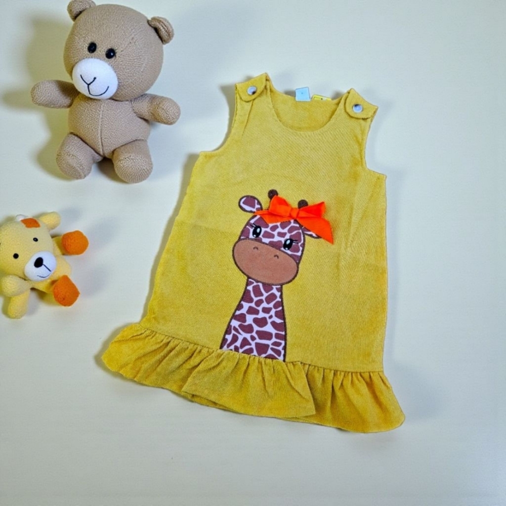 Girl's 12-18 months Giraffe Applique Dress.